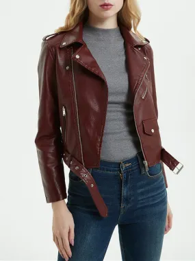 Airchics perfecto femme cuir avec poches ceinture style boyfriend mode
