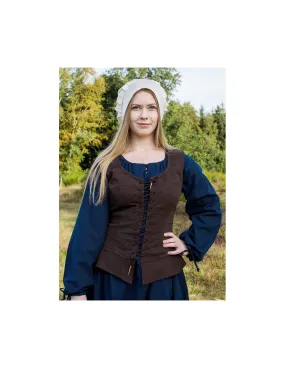Corsage médiéval modèle Tilda, marron ⚔️ Boutique Épées