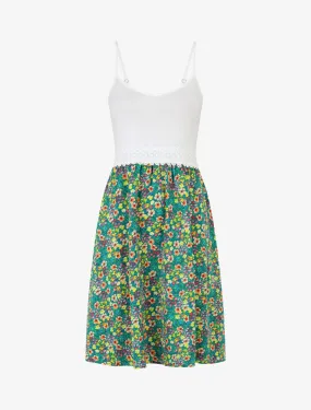 Robe à bretelles imprimé petites fleurs - Vert