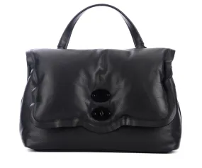 Zanellato Sac Postina Pillow M en cuir noir matelassé